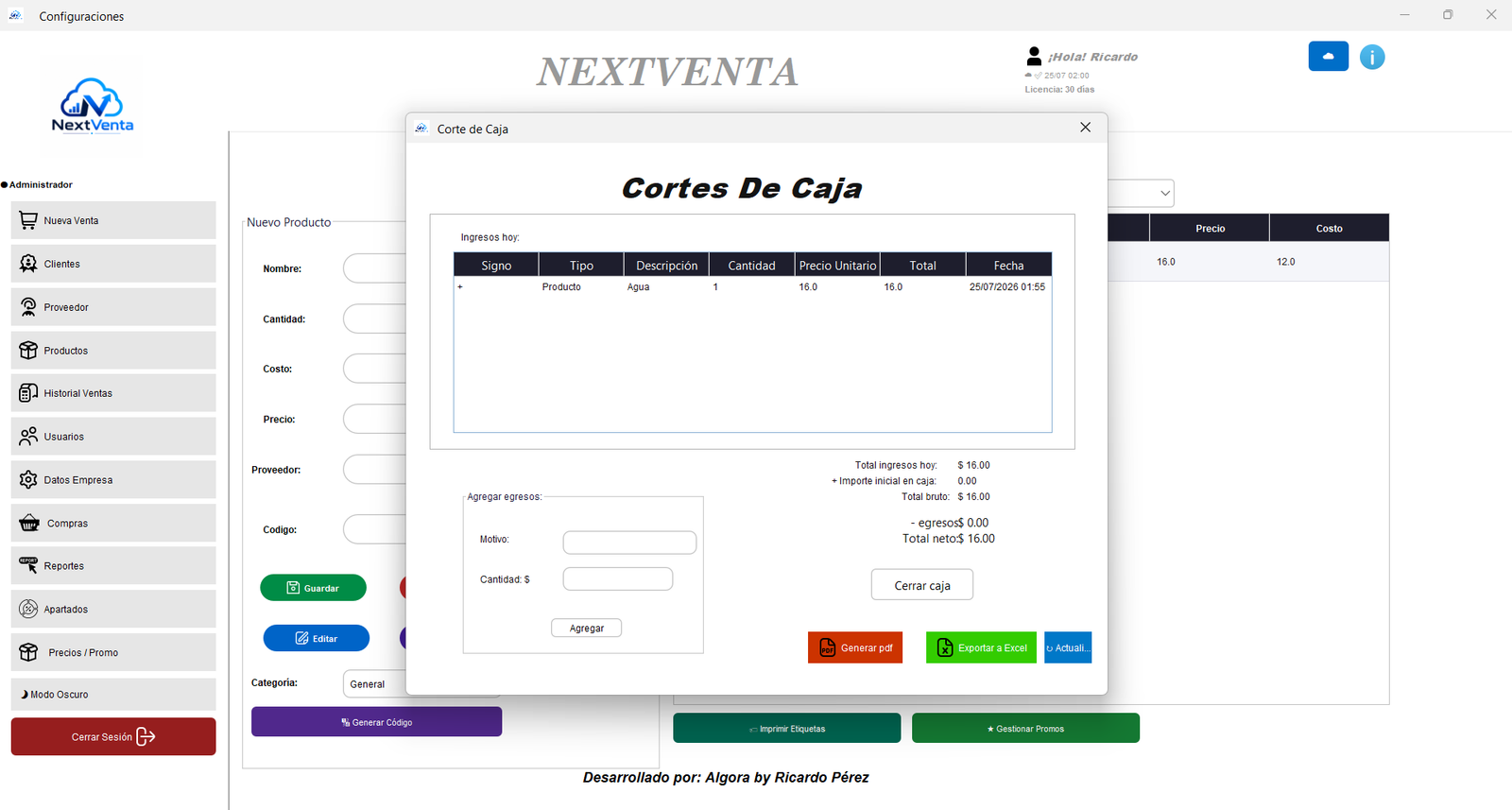 Cortes de Caja